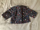 Navy Blue Stars Fabric Top and Red Crochet Pants Set for 18" Doll — photo 5