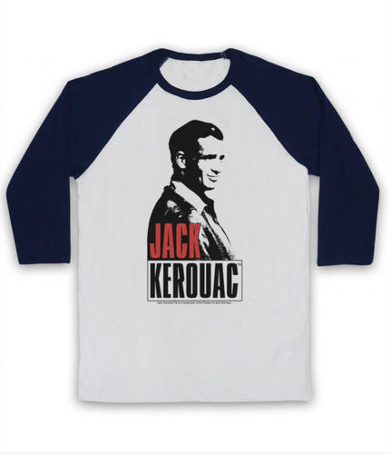 Beat Generation Iconic Jack Kerouac 2 Iconic Writer 3/4 Sleeve Baseball Tee - Picture 2 of 12