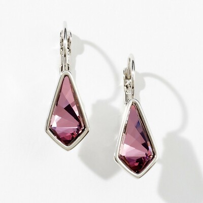 Touchstone Crystal by Swarovski Antique Pink Kite Earrings Retired 1631E