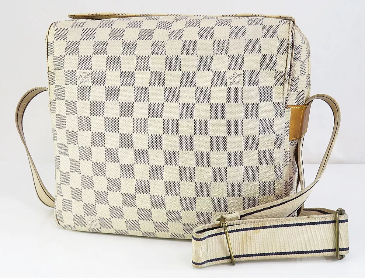 Authentic LOUIS VUITTON Damier Azur Messenger Bag Crossbody Bag