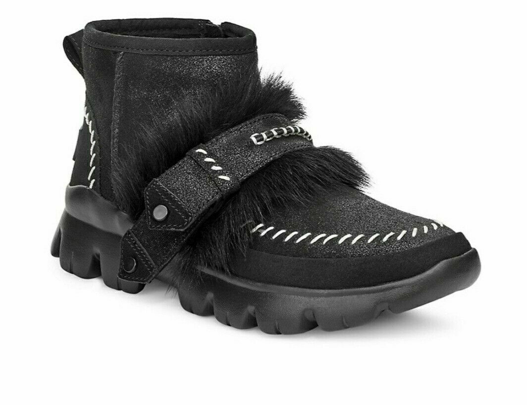 ugg fluff punk uggpure & lamb fur suede ankle boots