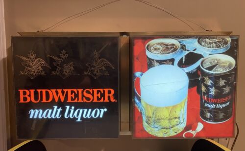 Vintage WORKING Budweiser Malt Liquor Lighted Beer Sign 12"x24" Anheuser-Busch