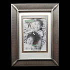 Ornate Brushed Pewter Photo Picture Frame - 3.5x5 Matte Silver Grey Etched Metal