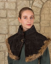 Nimue gefütterter Kragen Wildleder schwarz