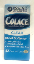 Colace Clear Stool Softener,42 Clear Soft Gel Exp07/2026