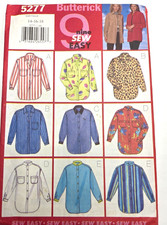 90s BUTTERICK 5277 SIZES 14 16 18 SHIRTS UC/FF