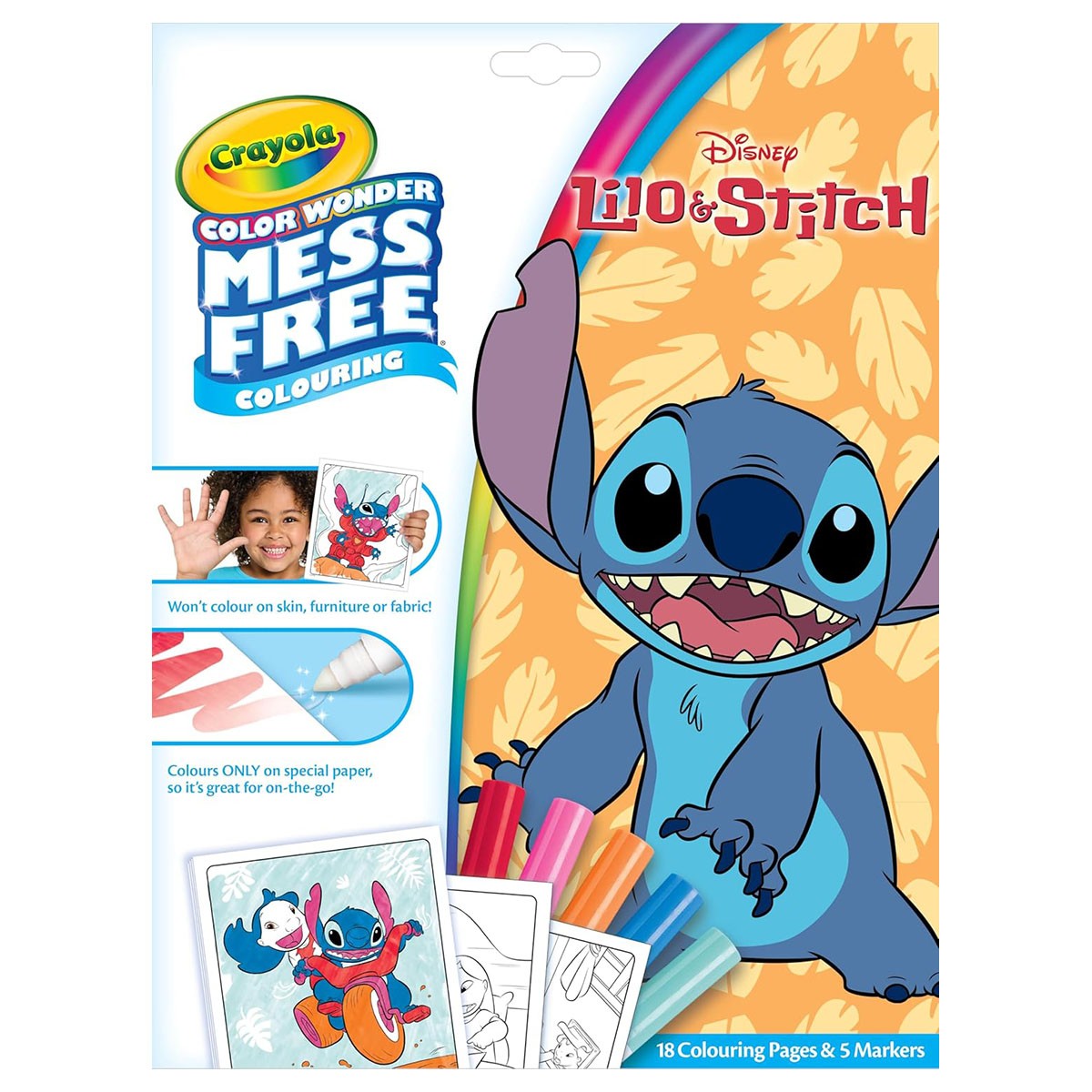 Crayola Lilo & Stitch Color Wonder Mess Free Coloring Set, 18 Lilo & Stitch Coloring Pages, Toddler Travel Activity, Toys & Gifts for Kids, Ages 3+ - Image 4