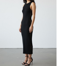 The House of CB Martinique Bandage Midi Dress Black Sleeveless Size Medium