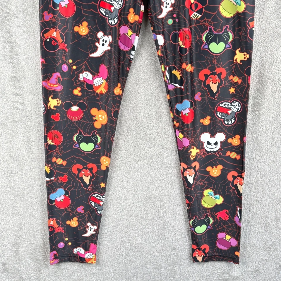 Leggings Disney Villanos Halloween Mujer XL Patrón Telaraña Personajes Estampado Foto 3 de 4