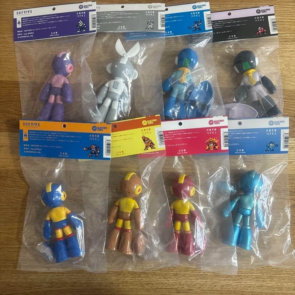 SOFVIPS Mega Man Rockman Juego de 8 figuras de vinilo suave Capcom NUEVO de Japón Foto 2 de 4
