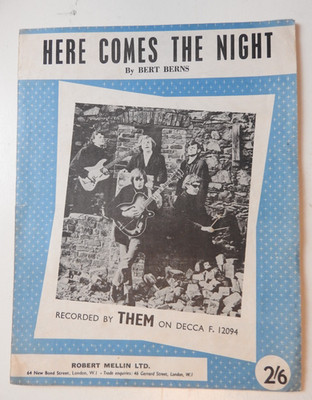 Them - Here Comes the Night Noten Original 1964 Klavier Gesang Van Morrison