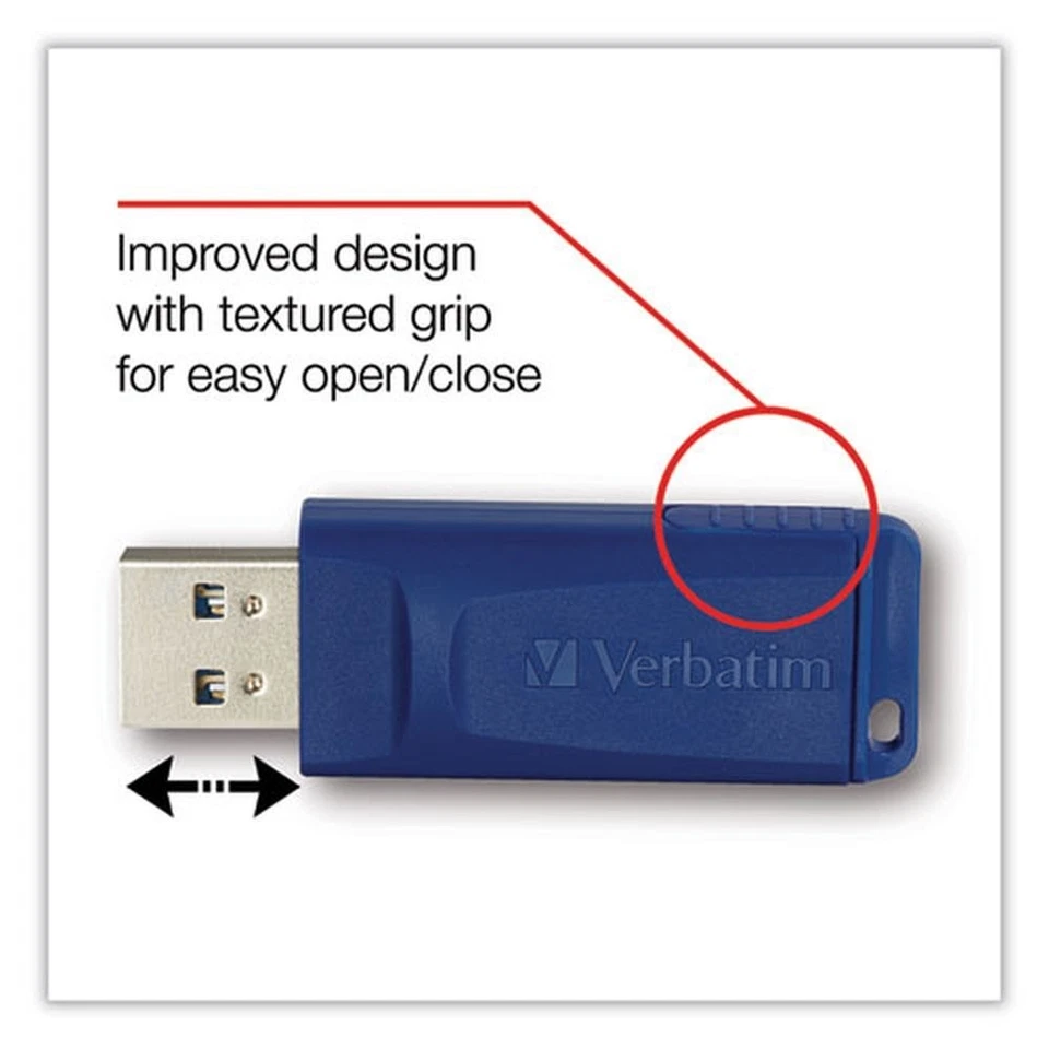 Verbatim 97087 4 GB Classic USB 2.0 Flash Drive - Blue New - Image 4 of 4