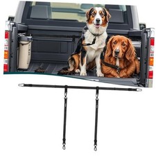Truck Bed Dog Leash, Dog Truck Tether Tie Down, Adjustable For 2 Dogs Black