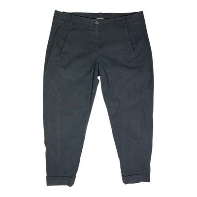Annette Gortz Size 42 (US 12) Black Cuffed Pants Stretch Linen Blend