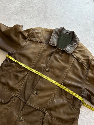 Rare Hugo Boss Vintage St.Moritz Brown Leather Jacket Men's XL - Picture 24 of 24