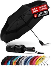 Windproof Travel Umbrella - Compact  Withstands Winds up to 85MPH, Strongest Pr