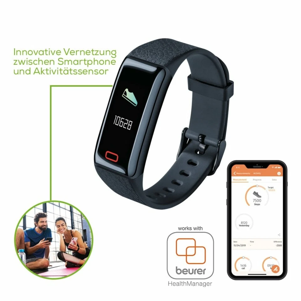 Beurer Aktivitätssensor AS 98 Pulse Fit dank Aktivitäts- und Schlaftracking - Bild 3 von 4