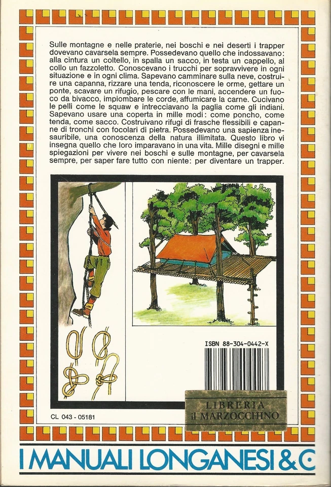 MANUALE DEL TRAPPER  Andrea Mercanti I Manuali Longanesi & C. sopravvivenza - Immagine 2 di 2