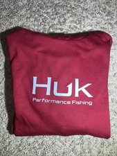 NEW Men's Huk Red Cotton Fleece Hoodie Size Large MSRP 50