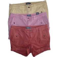 Torrid Lot  3 First At Fit Cuffed Shorts Women 16 Yellow Pink Red Casual Utility