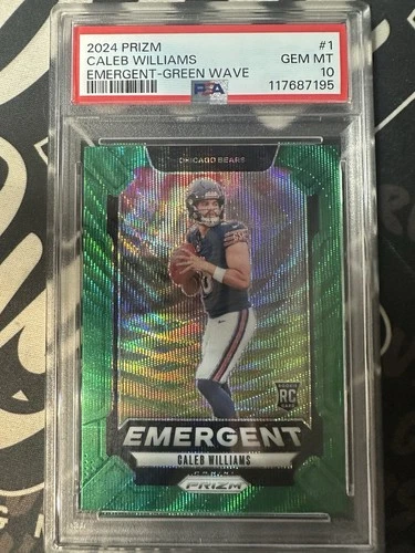 2024 Prizm Caleb Williams Emergent RC Green Wave Rookie #1 Bears PSA Gem Mint 10