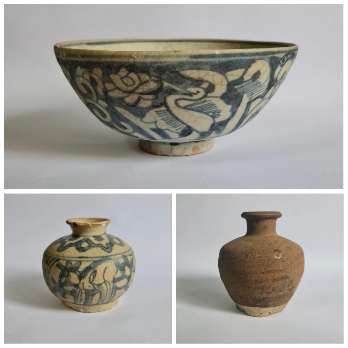蓝色陶瓷中国古董碗| eBay