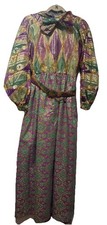 OSCAR DE LA RENTA 1969 Vintage Silk Organza & Brocade Evening Gown Maxi Dress