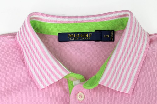 Polo Golf Ralph Lauren Pink Polo Shirt Purple Tag Women L Slim Fit Black Diamond - Picture 4 of 12