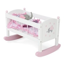 Emily Rose Baby Doll Nursery Furniture Rocking Cradle 18 inch doll size, Pink