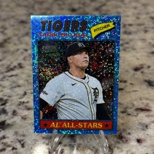 2026 Topps Heritage Tarik Skubal #281  Blue Sparkle Chrome Tigers