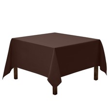 Square Tablecloth - 85 x 85 Inch Chocolate Table Cloth for Large Square or Ro...