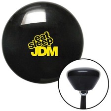 Yellow Eat Sleep Jdm Text Black Retro Shift Knob W M16x1.5 Insert Shifter Auto
