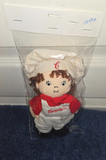 VINTAGE CAMPBELL'S SOUP KID W/APRON 8 INCHES BROWN HAIR  STILL IN PACKAGING 