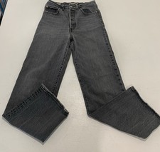 Levi's Ribcage Straight Ankle Jeans Women's Size 27 Black Wash Button Fly