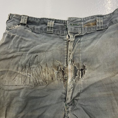 Vintage 50s Green Sanforized Sail Cloth Workwear Chino 32x29 1950s True Vintage - Picture 2 of 5