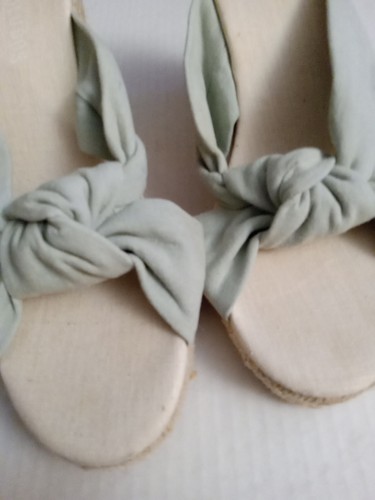 Revolve SOLUDOS Women's Size 8 Knotted Wedge Cotton Lite Blue. Sumer, Casual - Picture 2 of 10