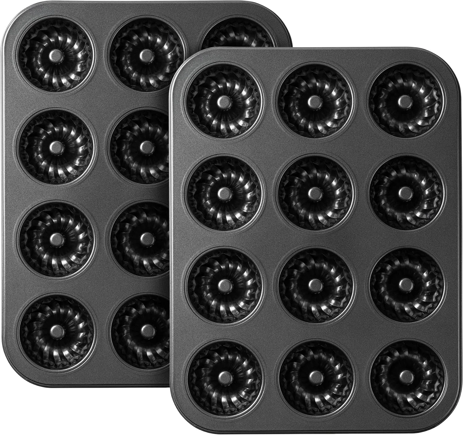 Tiawudi Mini Fluted Tube Cake Pan, 12 Cavity Baking Pan, Non-Stick Baking Mold f