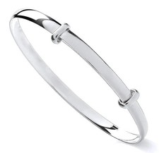 NEW Solid Sterling Silver 925 Expanding Baby Bangle