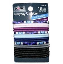 SCUNCI By Conair EVERYDAY ACTIVE 18 PCS ELASTICS No Damage
