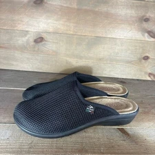 fly flot womens size 40 shoes black mesh slip on comfort clogs