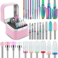 NagelfräSer Bits Set, Nagelbohrer, Diamant, Keramik, ManiküRe, PediküRe, Aufb...