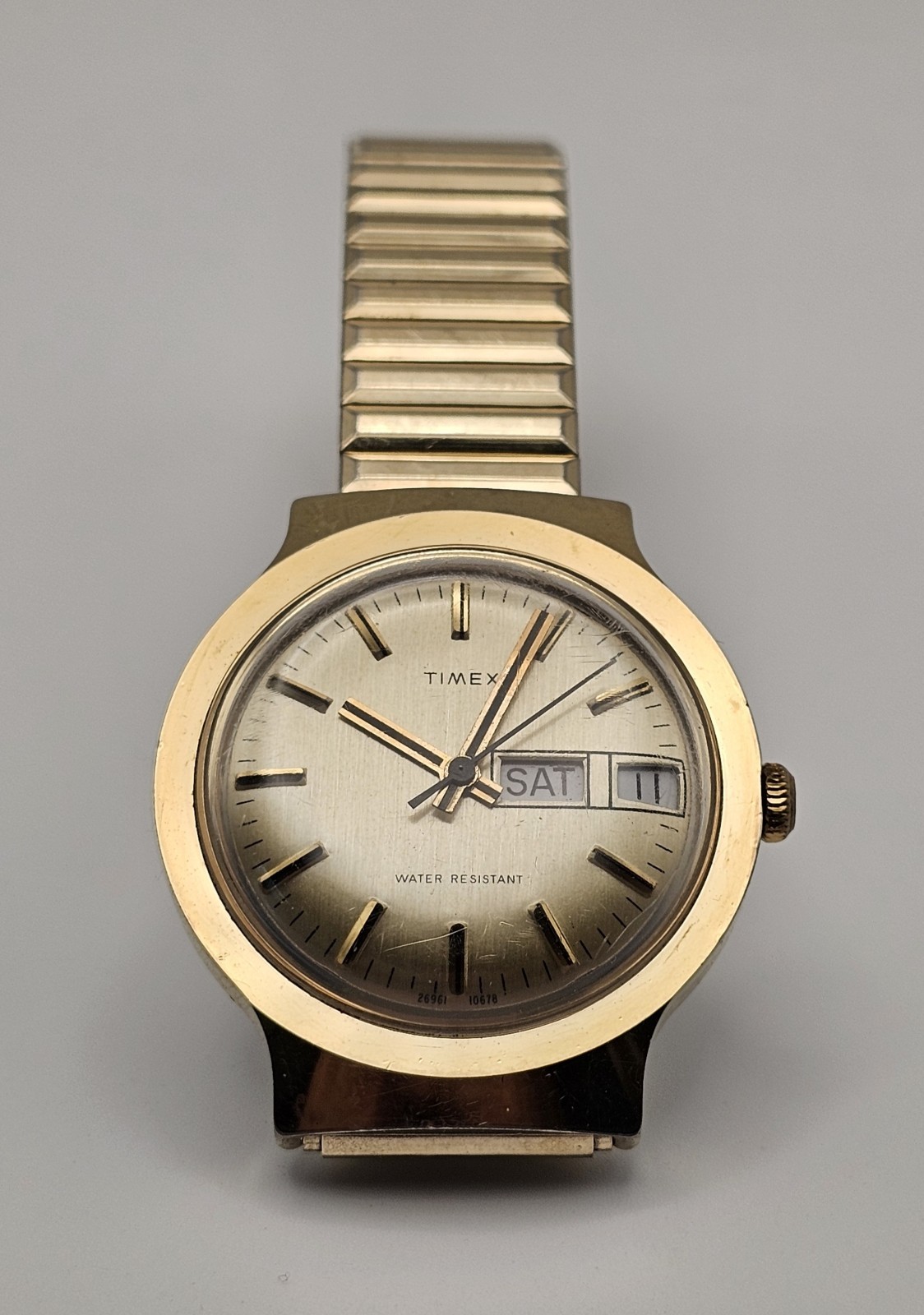 Vintage 1978 Timex Marlin Day/Date 36mm Manual Wind Men's Watch~ Running Good  !