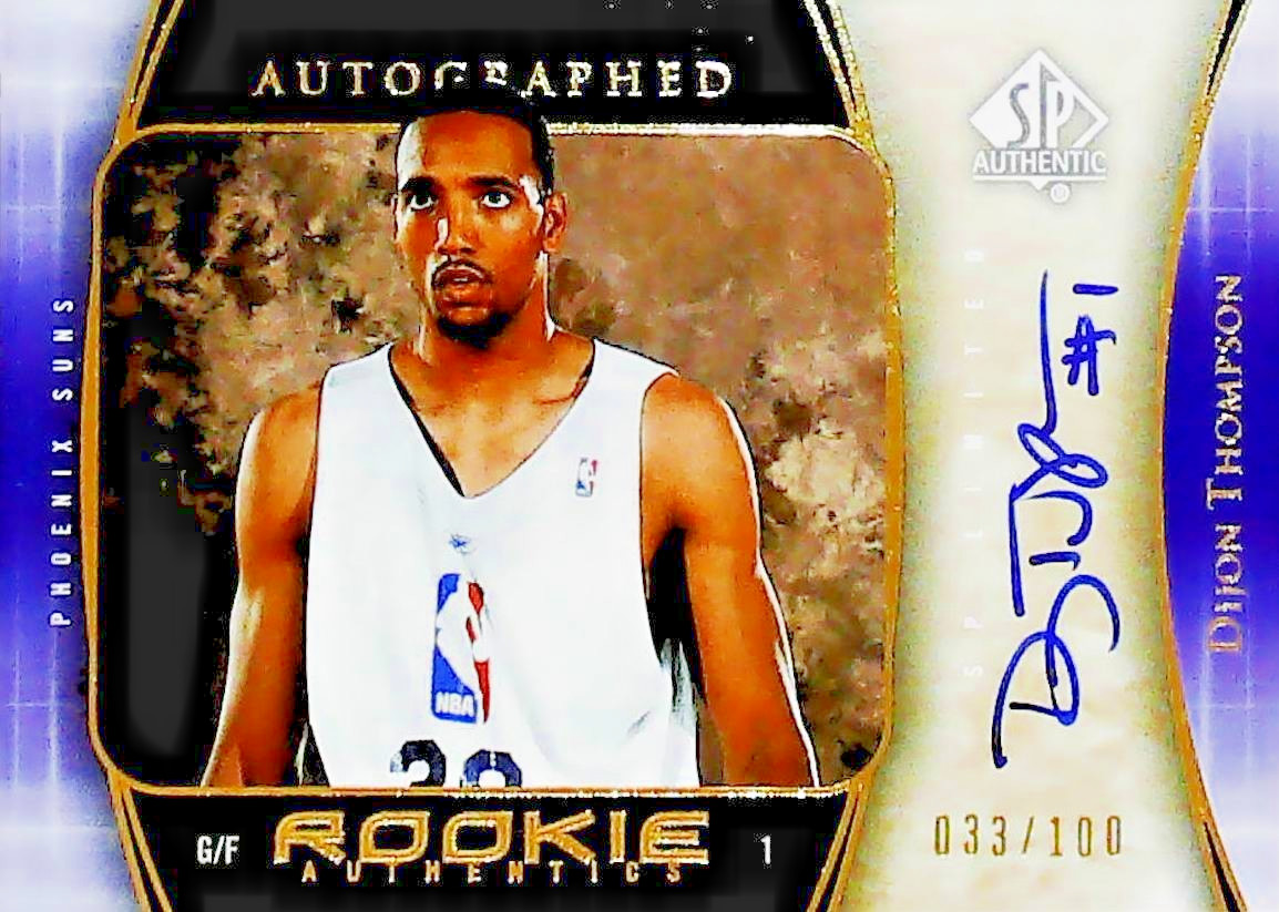 2005-06 SP Authentic Limited Rookie Auto #128 Dijon Thompson Auto Jersey 33/100