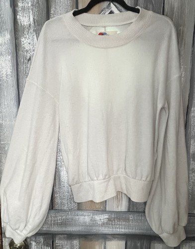 Free People FP Beach Oversized Sweatshirt Cozy Balloon Sleeves Tunic Coastal - Picture 2 of 7