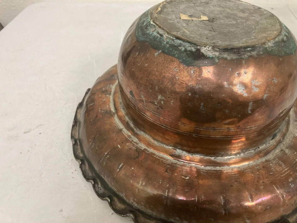 Maceta vintage de cobre/cuello estriado Foto 4 de 4