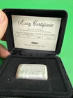 Engelhard Revived Silver 3 Oz. #'ed Cast Bar w/Box + COA