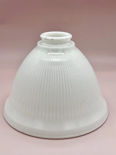 Vintage Farmhouse Ribbed Milk Glass Torchiere Floor Lamp Shade