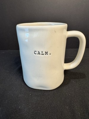 Rae Dunn Magenta Big M Stamp Typewriter Font Mug CALM.
