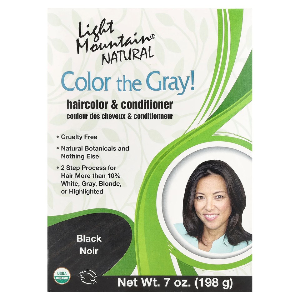 Color the Gray! Natural Hair Color & Conditioner, Black, 7 oz (198 g)