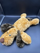 Vintage CHOSUN Tan Brown 20" Floppy Plush Stuffed Puppy Dog Laying Flat HTF
